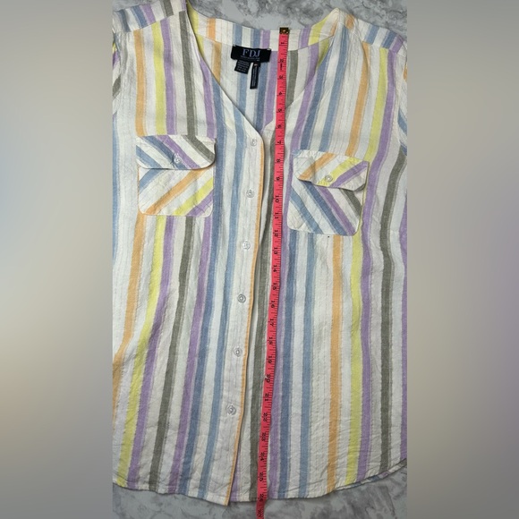 French Dressing Jeans Women's Multicolor Striped Top sz XL - Picture 5 of 8